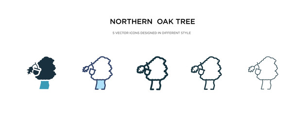 northern  oak tree icon in different style vector illustration. two colored and black northern  oak tree vector icons designed in filled, outline, line and stroke style can be used for web, mobile,