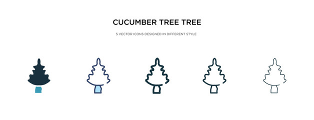 cucumber tree tree icon in different style vector illustration. two colored and black cucumber tree vector icons designed in filled, outline, line and stroke style can be used for web, mobile, ui