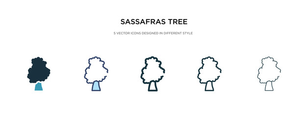 sassafras tree icon in different style vector illustration. two colored and black sassafras tree vector icons designed in filled, outline, line and stroke style can be used for web, mobile, ui