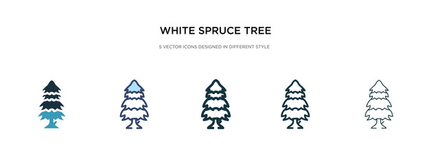 white spruce tree icon in different style vector illustration. two colored and black white spruce tree vector icons designed in filled, outline, line and stroke style can be used for web, mobile, ui