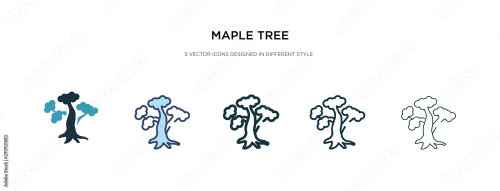 Poster maple tree icon in different style vector illustration. two colored and black maple tree vector icon