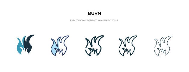 burn icon in different style vector illustration. two colored and black burn vector icons designed in filled, outline, line and stroke style can be used for web, mobile, ui