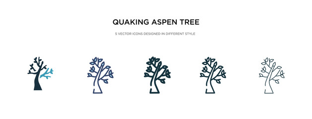 quaking aspen tree icon in different style vector illustration. two colored and black quaking aspen tree vector icons designed in filled, outline, line and stroke style can be used for web, mobile,