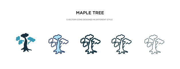 maple tree icon in different style vector illustration. two colored and black maple tree vector icons designed in filled, outline, line and stroke style can be used for web, mobile, ui