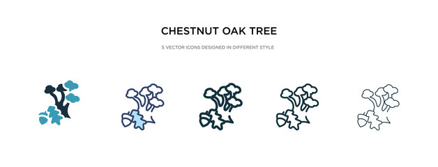 chestnut oak tree icon in different style vector illustration. two colored and black chestnut oak tree vector icons designed in filled, outline, line and stroke style can be used for web, mobile, ui