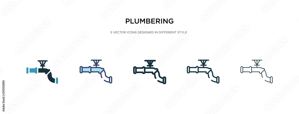 Poster plumbering icon in different style vector illustration. two colored and black plumbering vector icon