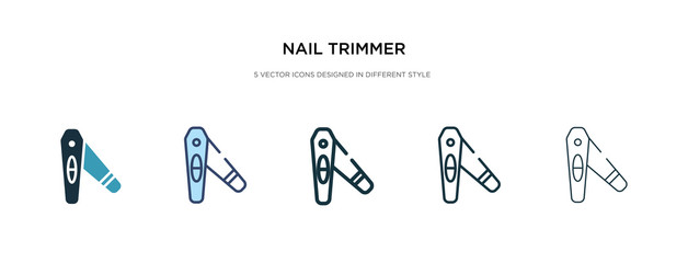 nail trimmer icon in different style vector illustration. two colored and black nail trimmer vector icons designed in filled, outline, line and stroke style can be used for web, mobile, ui