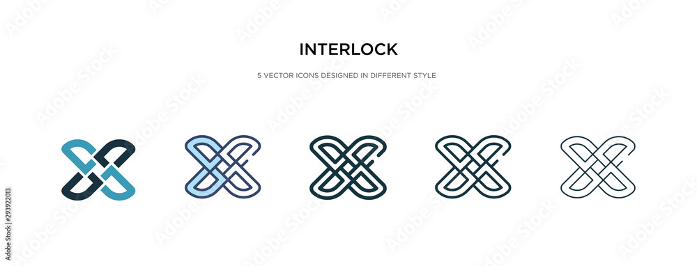 Poster interlock icon in different style vector illustration. two colored and black interlock vector icons 