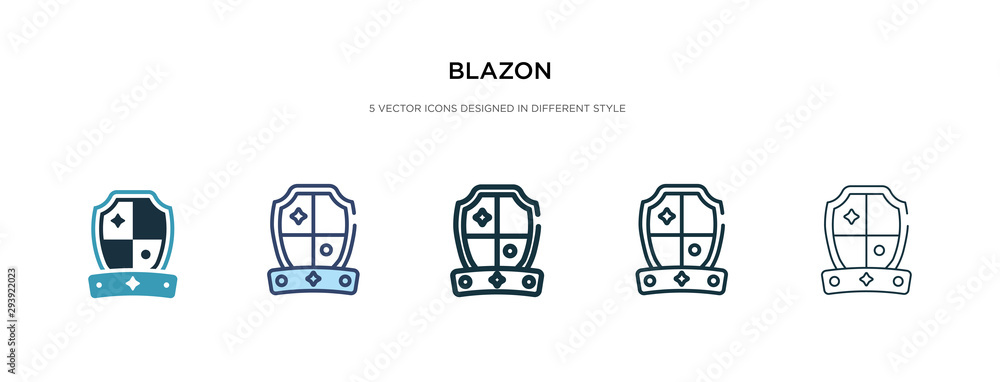 Poster blazon icon in different style vector illustration. two colored and black blazon vector icons design