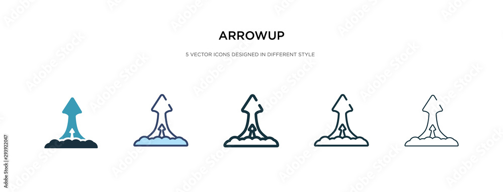 Poster arrowup icon in different style vector illustration. two colored and black arrowup vector icons desi