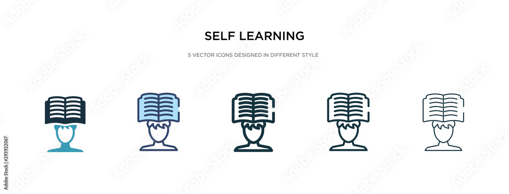 Poster self learning icon in different style vector illustration. two colored and black self learning vecto