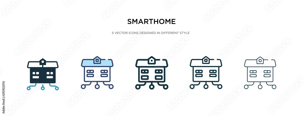 Poster smarthome icon in different style vector illustration. two colored and black smarthome vector icons 