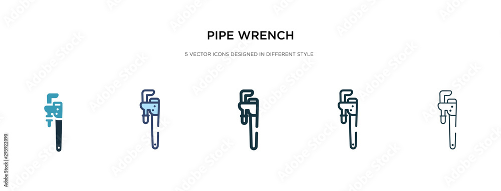 Poster pipe wrench icon in different style vector illustration. two colored and black pipe wrench vector ic