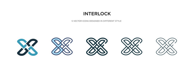 interlock icon in different style vector illustration. two colored and black interlock vector icons designed in filled, outline, line and stroke style can be used for web, mobile, ui