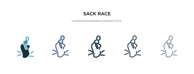 sack race icon in different style vector illustration. two colored and black sack race vector icons designed in filled, outline, line and stroke style can be used for web, mobile, ui
