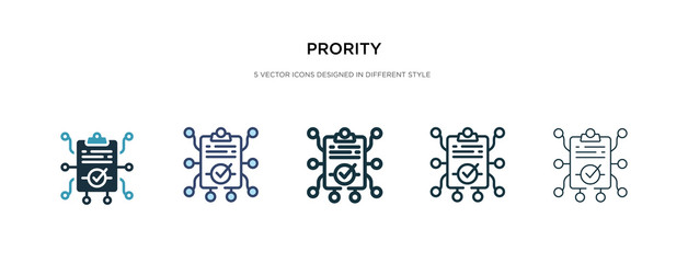 prority icon in different style vector illustration. two colored and black prority vector icons designed in filled, outline, line and stroke style can be used for web, mobile, ui