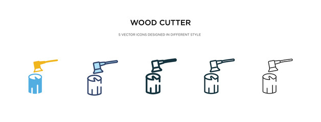 wood cutter icon in different style vector illustration. two colored and black wood cutter vector icons designed in filled, outline, line and stroke style can be used for web, mobile, ui