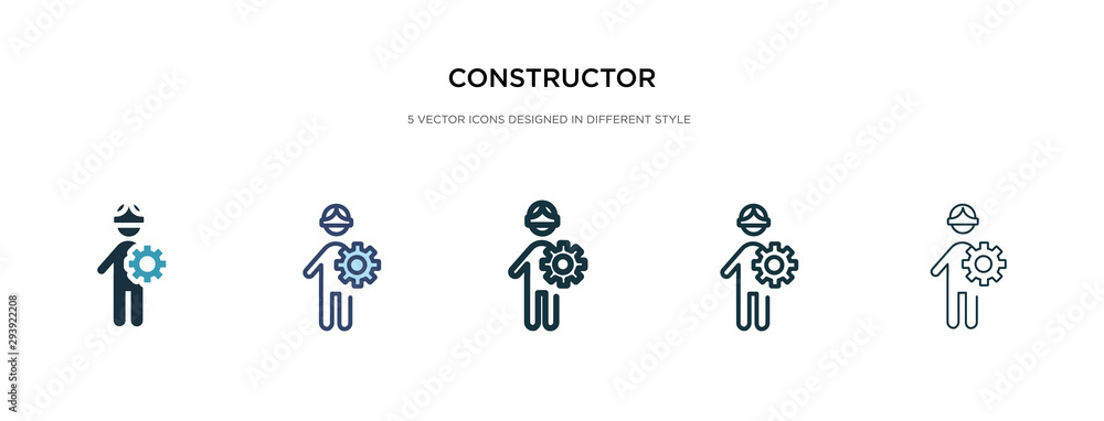 Poster constructor icon in different style vector illustration. two colored and black constructor vector ic