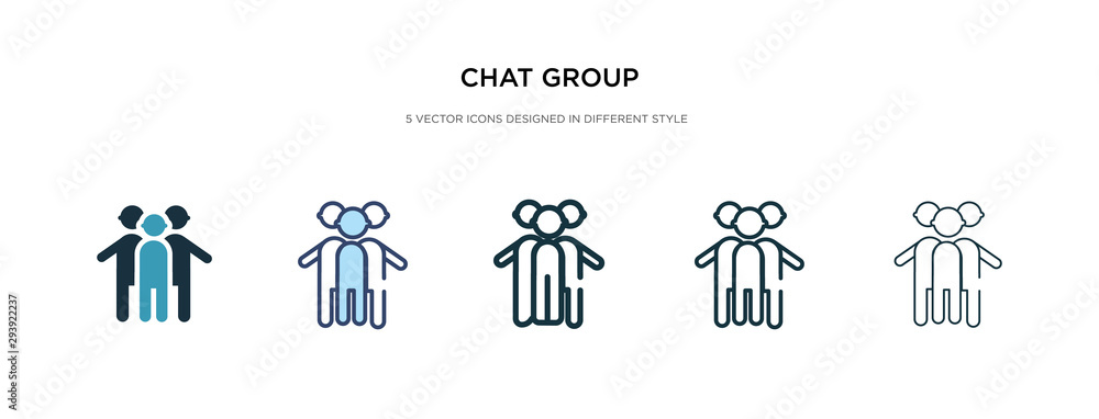 Poster chat group icon in different style vector illustration. two colored and black chat group vector icon