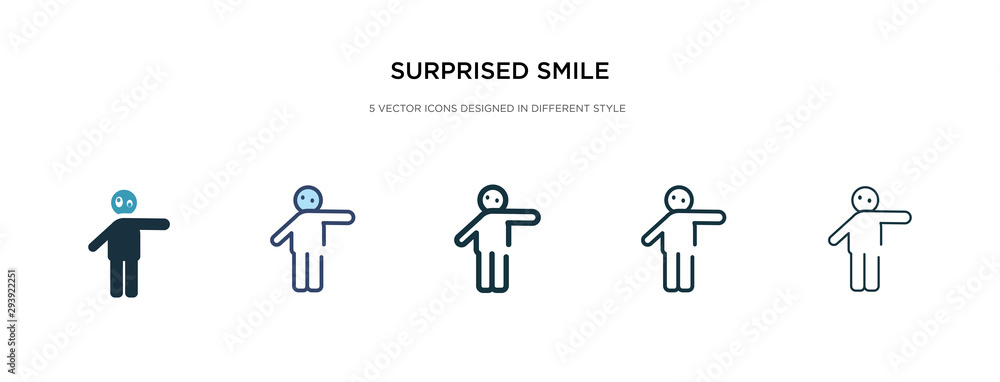 Poster surprised smile icon in different style vector illustration. two colored and black surprised smile v
