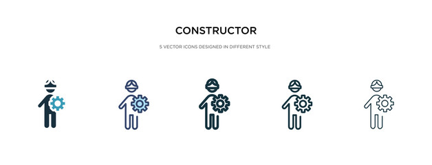 constructor icon in different style vector illustration. two colored and black constructor vector icons designed in filled, outline, line and stroke style can be used for web, mobile, ui