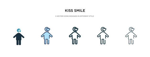 kiss smile icon in different style vector illustration. two colored and black kiss smile vector icons designed in filled, outline, line and stroke style can be used for web, mobile, ui