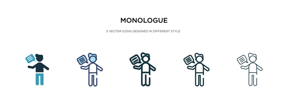 monologue icon in different style vector illustration. two colored and black monologue vector icons designed in filled, outline, line and stroke style can be used for web, mobile, ui