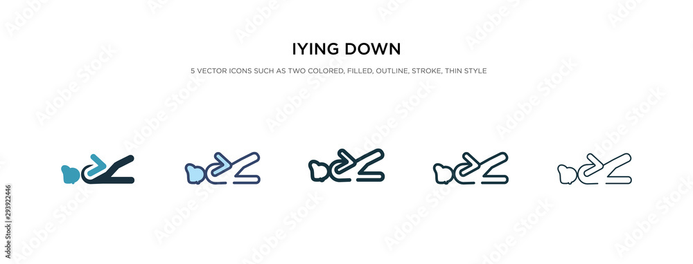 Poster iying down icon in different style vector illustration. two colored and black iying down vector icon
