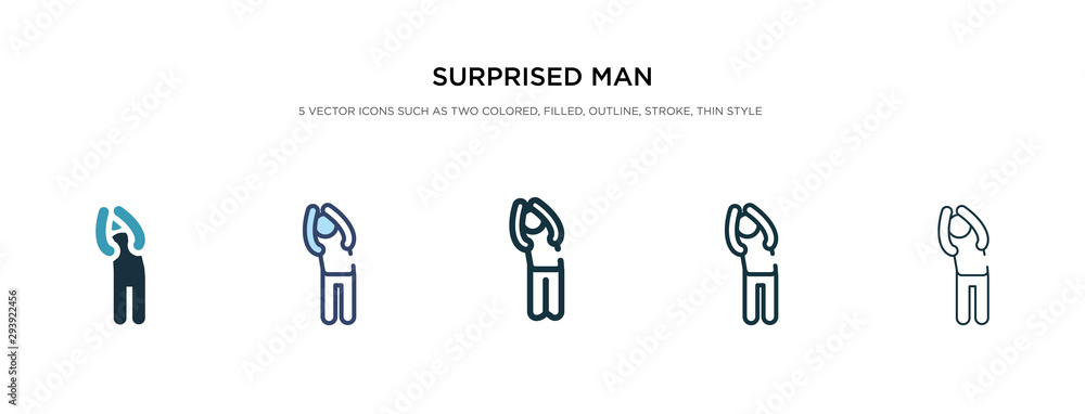 Poster surprised man icon in different style vector illustration. two colored and black surprised man vecto