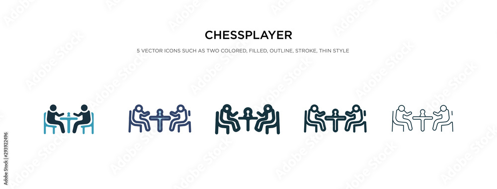 Aufkleber chessplayer icon in different style vector illustration. two colored and black chessplayer vector ic