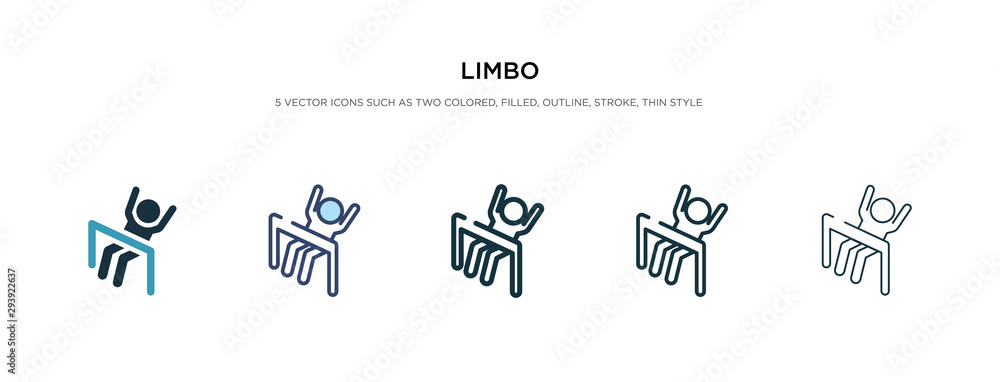 Poster limbo icon in different style vector illustration. two colored and black limbo vector icons designed