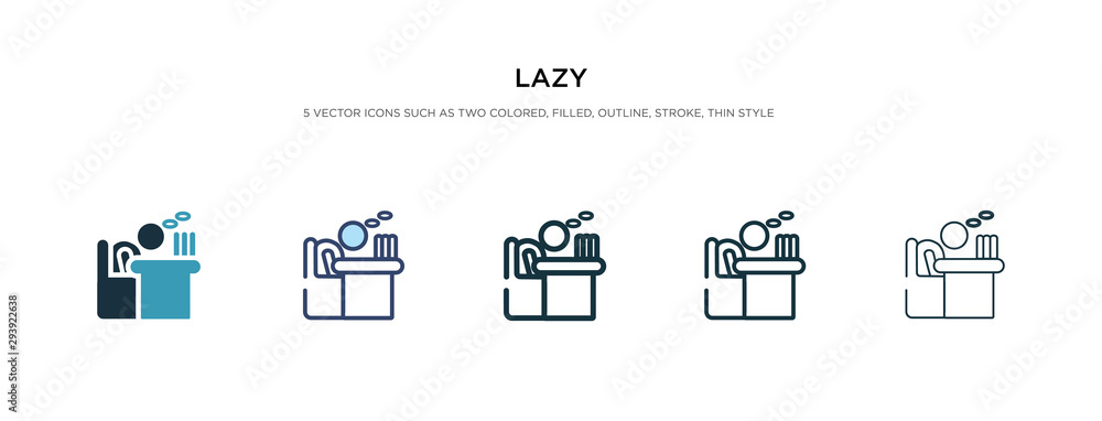 Poster lazy icon in different style vector illustration. two colored and black lazy vector icons designed i