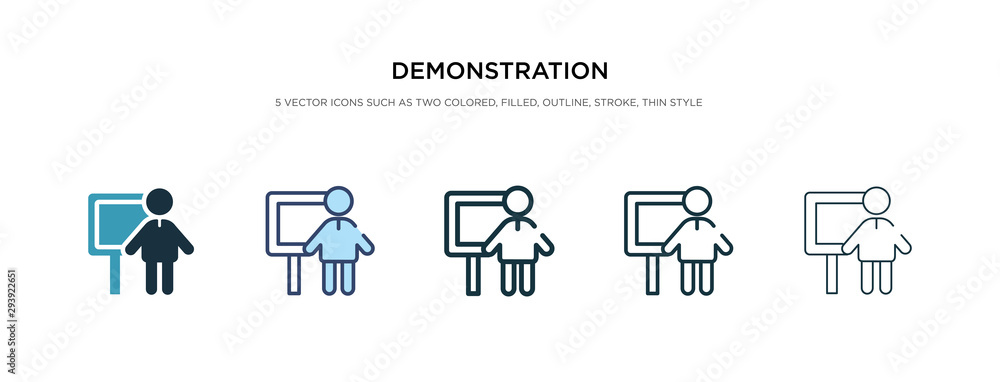 Poster demonstration icon in different style vector illustration. two colored and black demonstration vecto