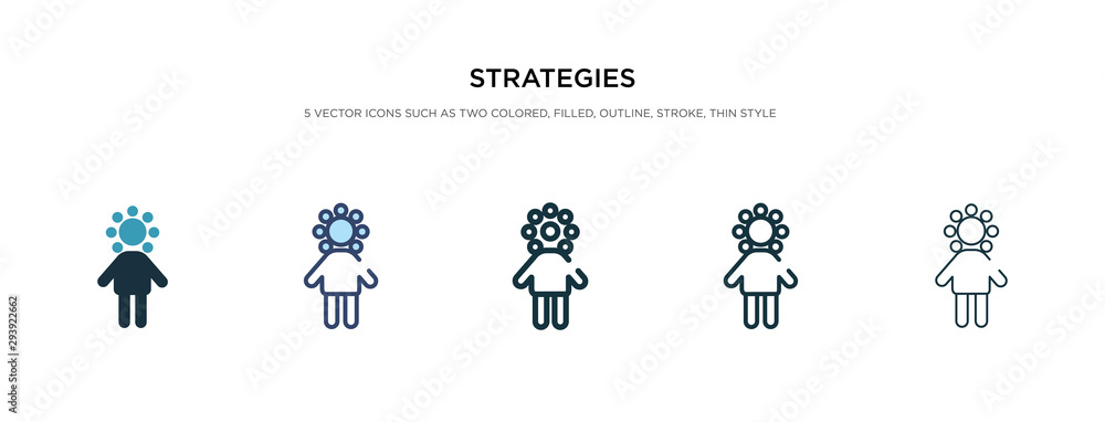 Poster strategies icon in different style vector illustration. two colored and black strategies vector icon