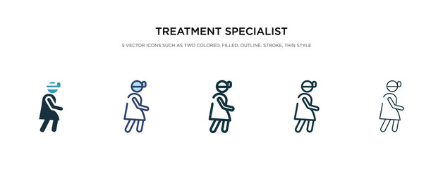 treatment specialist icon in different style vector illustration. two colored and black treatment specialist vector icons designed in filled, outline, line and stroke style can be used for web,