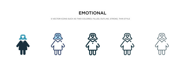 emotional icon in different style vector illustration. two colored and black emotional vector icons designed in filled, outline, line and stroke style can be used for web, mobile, ui