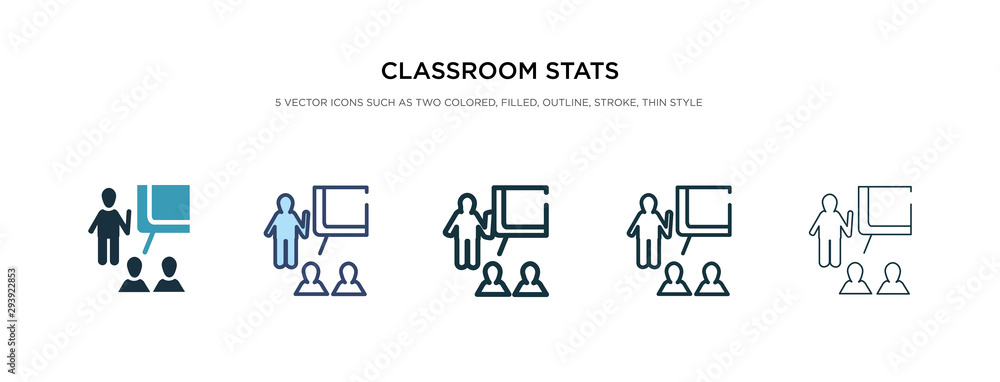 Poster classroom stats icon in different style vector illustration. two colored and black classroom stats v