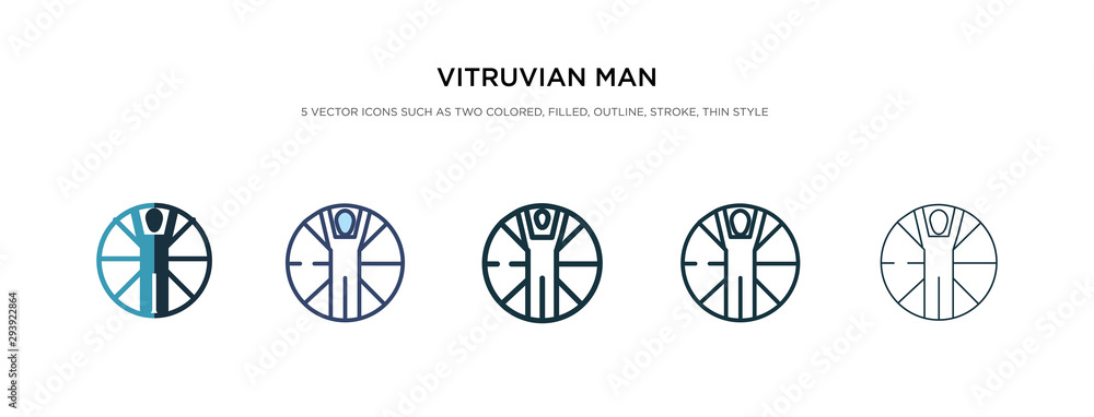 Aufkleber vitruvian man icon in different style vector illustration. two colored and black vitruvian man vecto