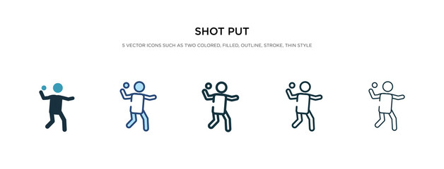 shot put icon in different style vector illustration. two colored and black shot put vector icons designed in filled, outline, line and stroke style can be used for web, mobile, ui