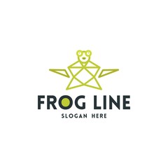 Frog Line Logo, Wildlife Animal Icon Design Logo, Simple and Creative Logo