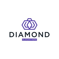 Letter Diamond Logo Design, Jewelry Line Design Logo, Diamond Line Icon