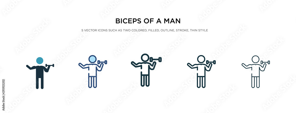 Poster biceps of a man icon in different style vector illustration. two colored and black biceps of a man v