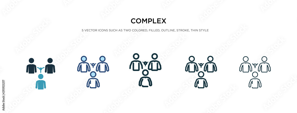 Poster complex icon in different style vector illustration. two colored and black complex vector icons desi