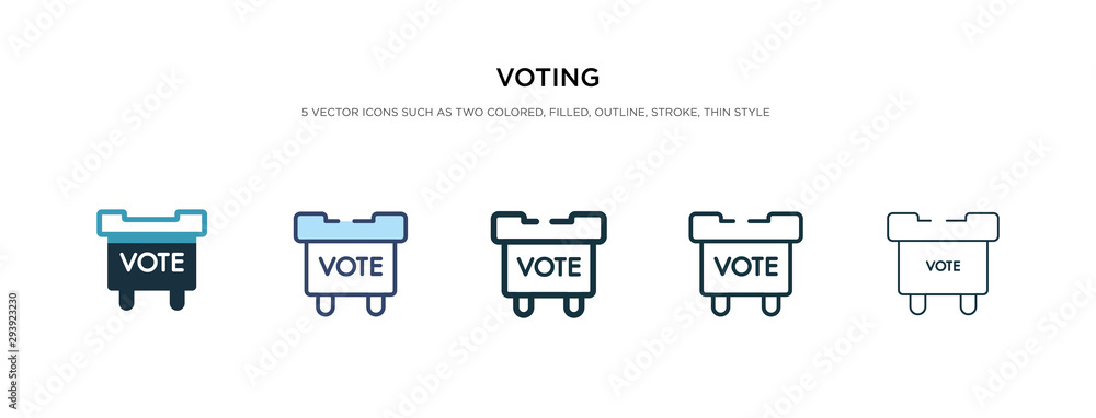 Poster voting icon in different style vector illustration. two colored and black voting vector icons design