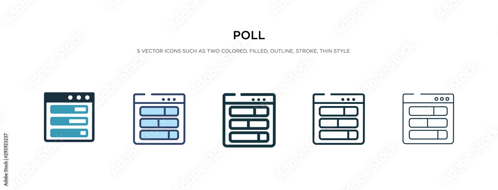 Poster poll icon in different style vector illustration. two colored and black poll vector icons designed i