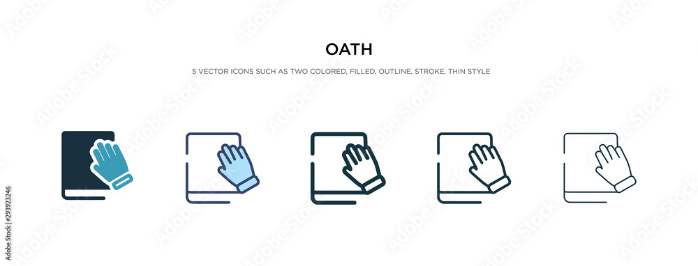 Poster oath icon in different style vector illustration. two colored and black oath vector icons designed i