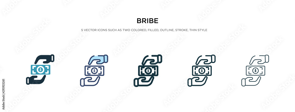 Poster bribe icon in different style vector illustration. two colored and black bribe vector icons designed