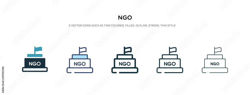 Poster ngo icon in different style vector illustration. two colored and black ngo vector icons designed in 