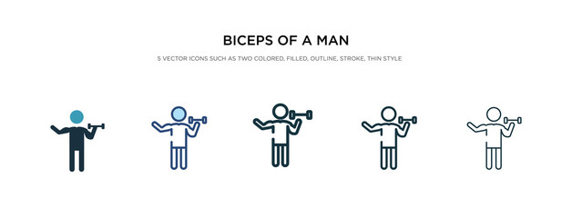 biceps of a man icon in different style vector illustration. two colored and black biceps of a man vector icons designed in filled, outline, line and stroke style can be used for web, mobile, ui