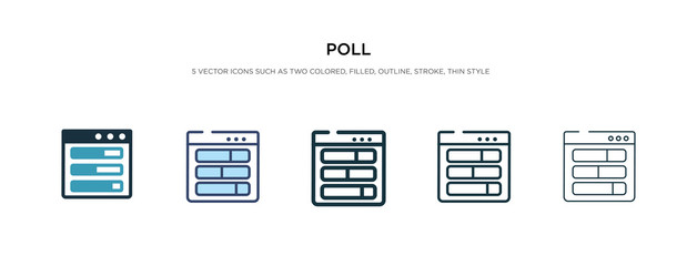 poll icon in different style vector illustration. two colored and black poll vector icons designed in filled, outline, line and stroke style can be used for web, mobile, ui